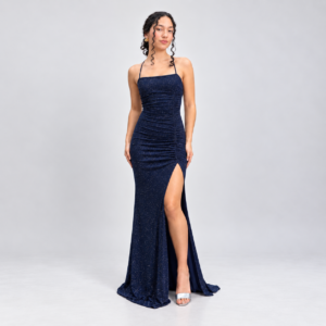 VESTIDO LOVELY ESCARCHADO AZUL NOCHE